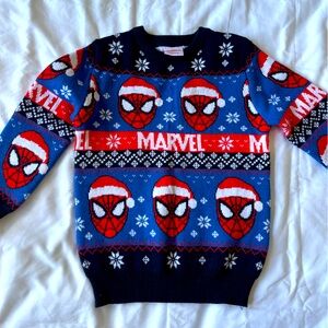 Adorable worn once Marvel Spiderman Christmas sweater sized 3-4 years